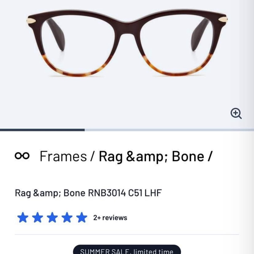 Rag & Bone Black and Brown Tortoise Eyeglasses